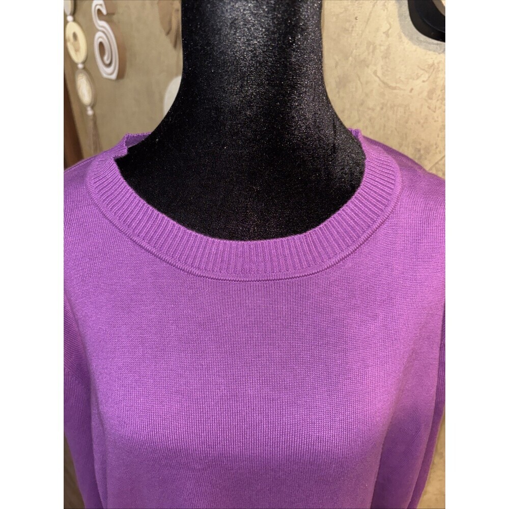 XL New Isaac Mizrahi Live Purple Sweater underlay WHITE shirt NEW Stretch - Picture 6 of 10